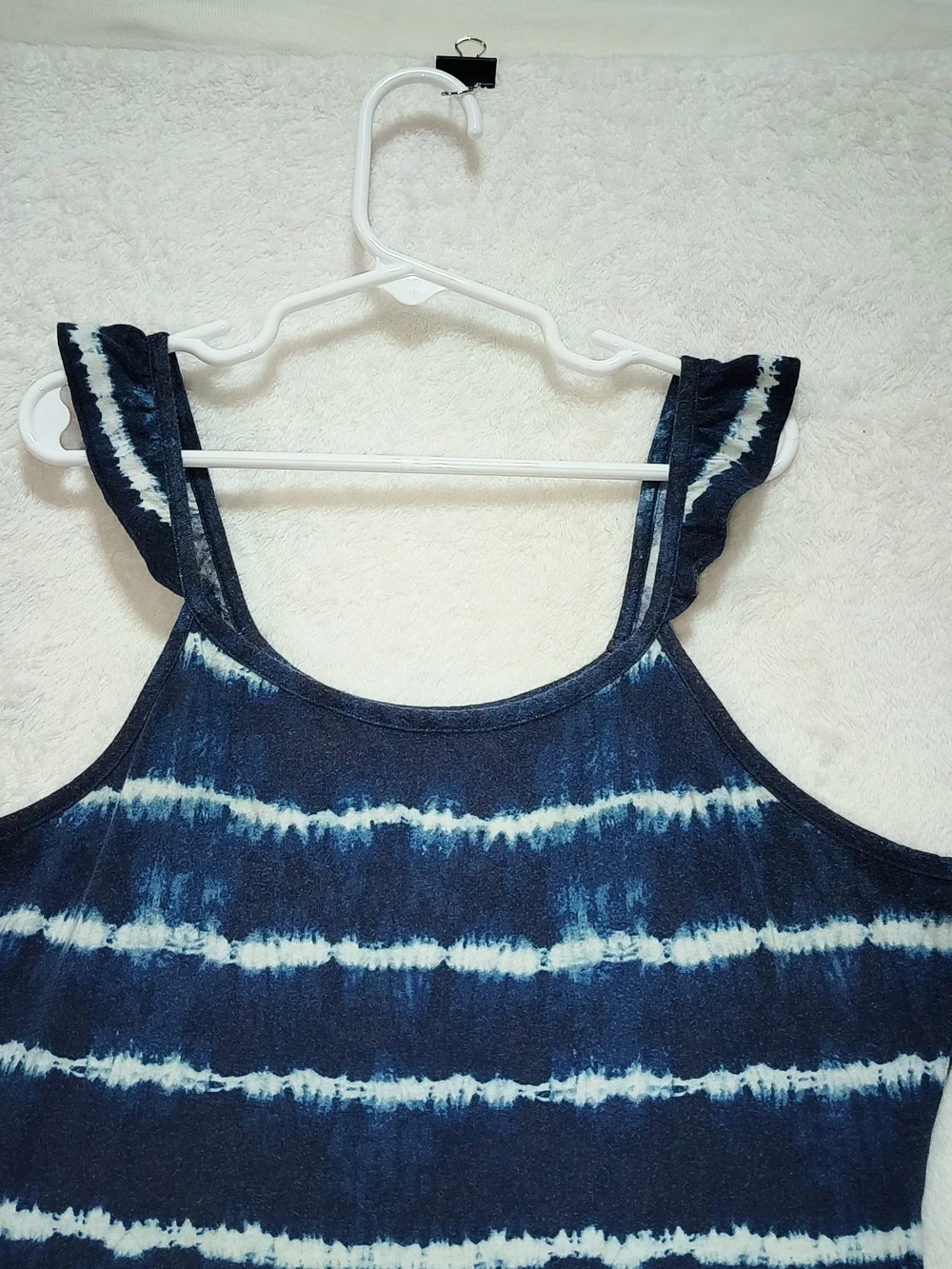 Old Navy Navy and White Tie-Dye Tank Dress
